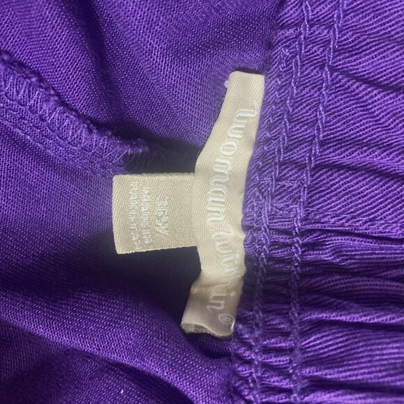 NWT Lot of 2 Woman Within Pull On Pants Womens 36W Black Purple Elastic Waist - Picture 11 of 16